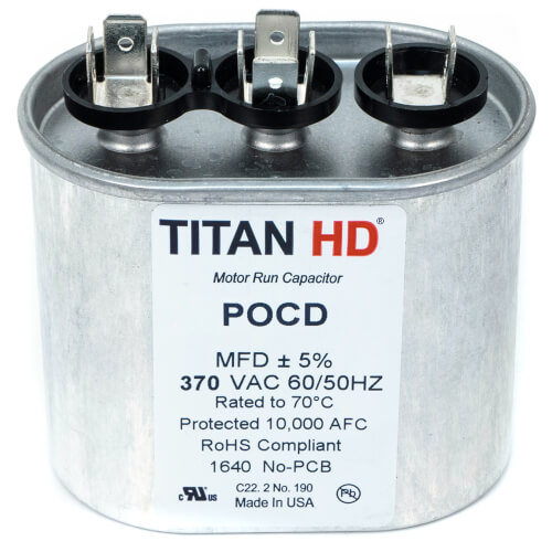 Main product image of 20/4 MFD Oval Dual Motor Run Capacitor (370V)