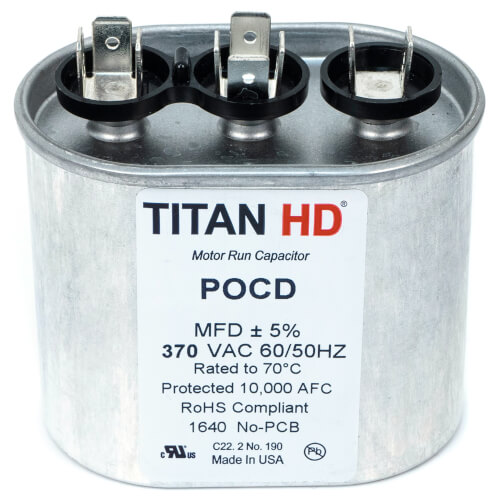 Main product image of 25/10 MFD Oval Dual Motor Run Capacitor (370V)