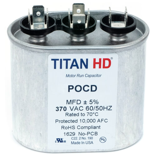 Main product image of 25/4 MFD Oval Dual Motor Run Capacitor (370V)