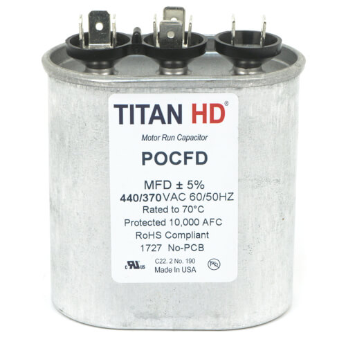 Main product image of 30/10 MFD Oval Dual Motor Run Capacitor (370V)