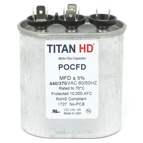 Main product image of 35/10 MFD Oval Dual Motor Run Capacitor (370V)