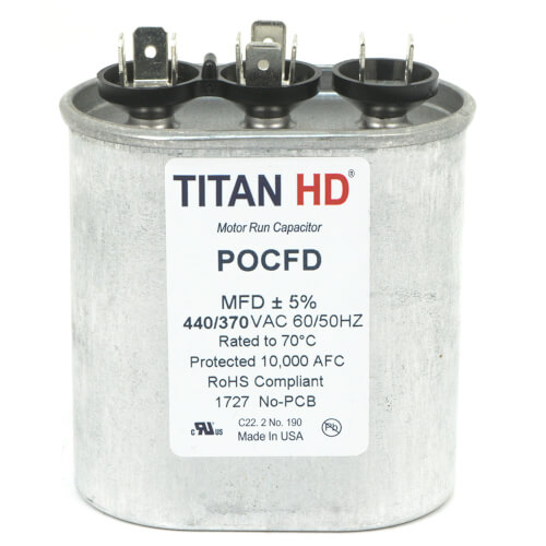 Main product image of 35/3 MFD Oval Dual Motor Run Capacitor (370V)