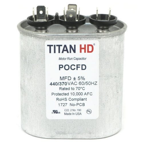 Main product image of 35/4 MFD Oval Dual Motor Run Capacitor (370V)