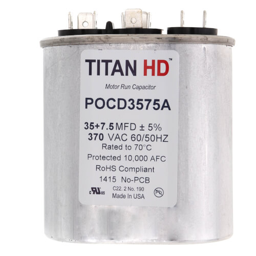 Main product image of 35/7.5 MFD Oval Dual Motor Run Capacitor (370V)