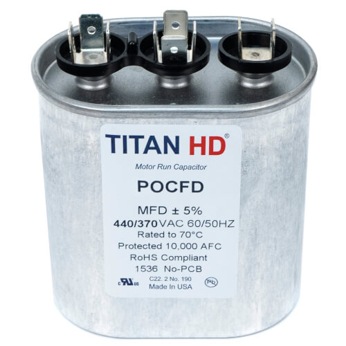 Main product image of 40/4 MFD Oval Dual Motor Run Capacitor (370V)