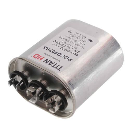 Main product image of 40/7.5 MFD Oval Dual Motor Run Capacitor (370V)