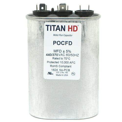 Main product image of 55/7.5 MFD Oval Dual Motor Run Capacitor (370V)
