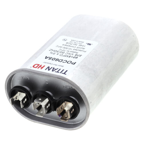Main product image of 60/5 MFD Oval Dual Motor Run Capacitor (370V)