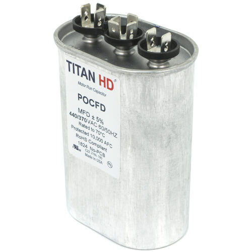 Main product image of 60/7.5 MFD Oval Dual Motor Run Capacitor (370V)