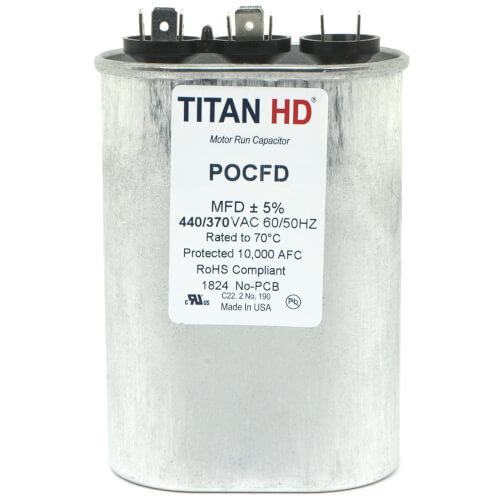 Main product image of 60/7.5 MFD Oval Dual Motor Run Capacitor (370V)