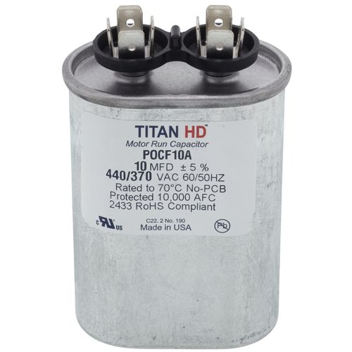 Main product image of 10 MFD Oval Motor Run Capacitor (440/370V)