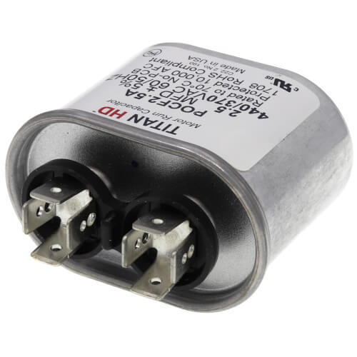 Main product image of 2.5 MFD Oval Motor Run Capacitor (440/370V)