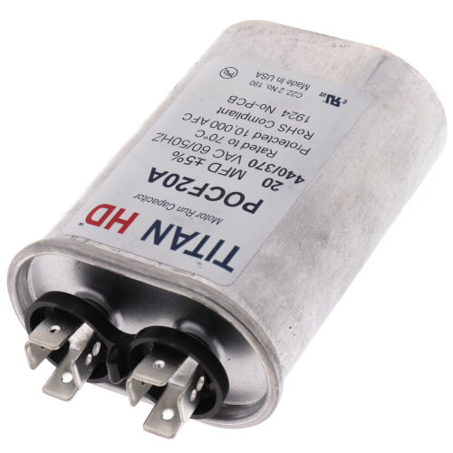 Main product image of 20 MFD Oval Motor Run Capacitor (440/370V)