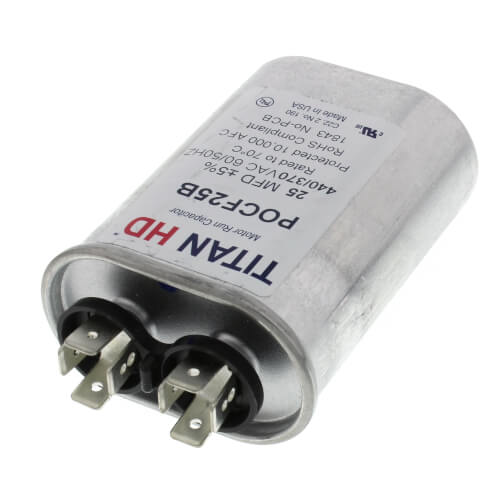 Main product image of 25 MFD Oval Motor Run Capacitor (440/370V)