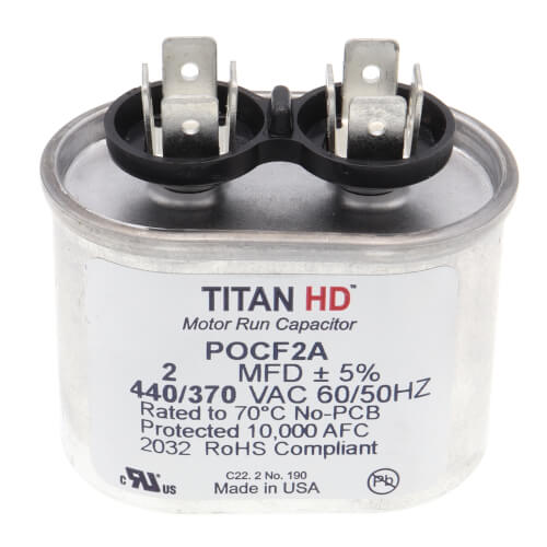 Main product image of 2 MFD Oval Motor Run Capacitor (440/370V)