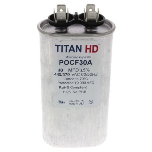 Main product image of 30 MFD Oval Motor Run Capacitor (440/370V)