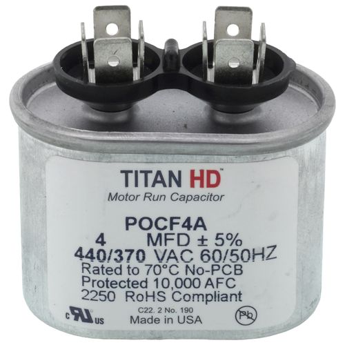Main product image of 4 MFD Oval Motor Run Capacitor (440/370V)