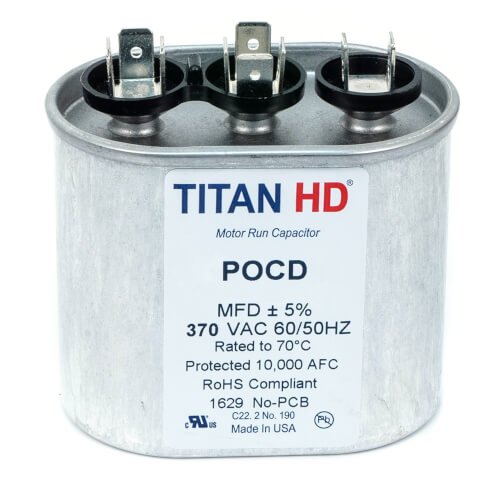 Main product image of 10/5 MFD Oval Dual Motor Run Capacitor (440/370V)