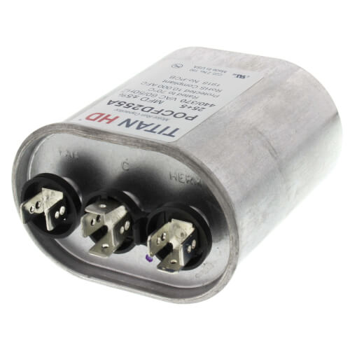 Main product image of 25/5 MFD Oval Dual Motor Run Capacitor (440/370V)