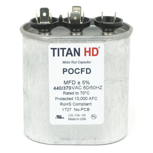 Main product image of 30/4 MFD Oval Dual Motor Run Capacitor (440/370V)