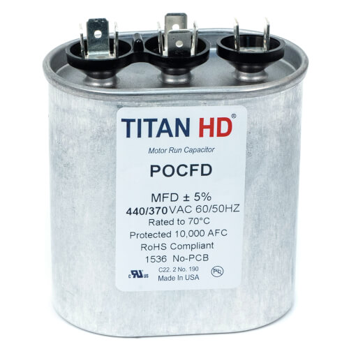 Main product image of 35/4 MFD Oval Dual Motor Run Capacitor (440/370V)