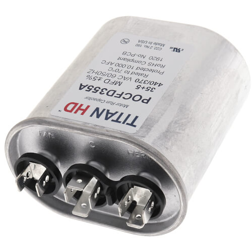 Main product image of 35/5 MFD Oval Dual Motor Run Capacitor (440/370V)