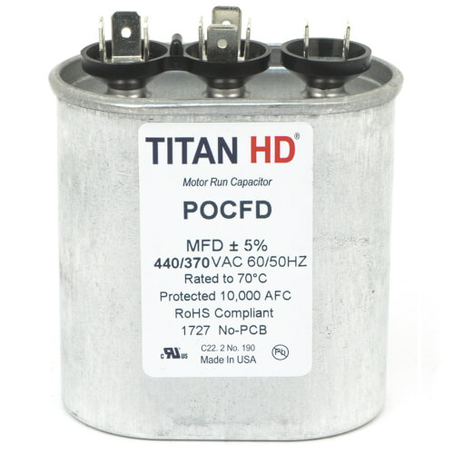 Main product image of 35/7.5 MFD Oval Dual Motor Run Capacitor (440/370V)