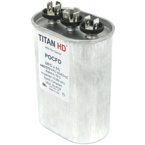 Main product image of 65/10 MFD Oval Dual Motor Run Capacitor (440/370V)