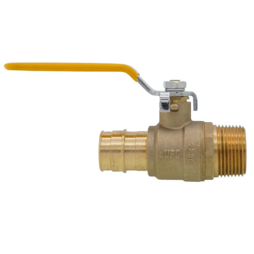1" Expansion PEX x 1" Male NPT Brass Ball Valve (Lead Free)