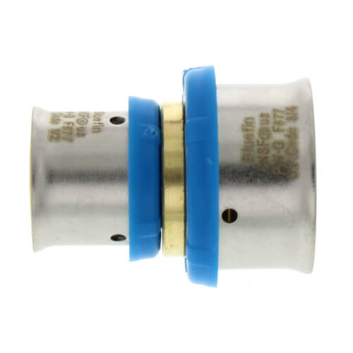 Main product image of 1/2" x 3/4" PEX Press Coupling w/ Attached Sleeve (Lead Free)