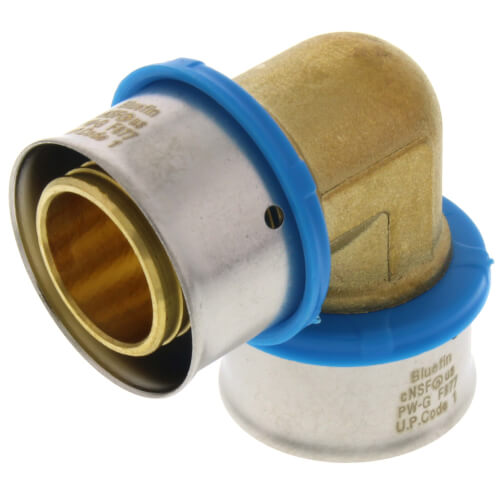 Main product image of 1" PEX Press 90° Elbow w/ Attached Sleeve (Lead Free)