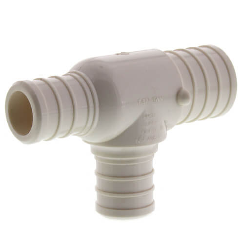 Main product image of 1" x 3/4" x 3/4" PolyAlloy PEX Crimp Reducing Tee (White)