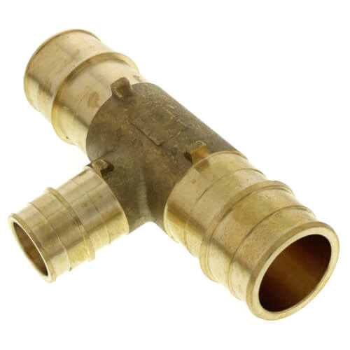 Main product image of 1-1/2" x 1-1/2" x 1" Expansion PEX Reducing Tee (Lead Free Brass)