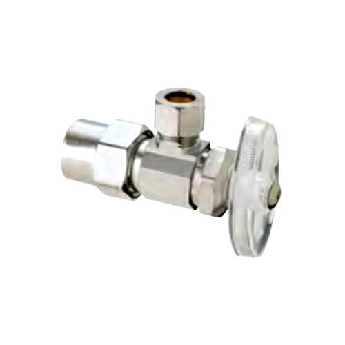 Main product image of 1/2" Nominal CPVC x 1/4" OD Compression Multi-Turn Angle Stop Valve (Rough Brass)