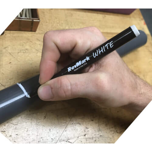 Industrial Standard Tip White Permanent Marker w/ Patented Holster Cap (12 Pack)