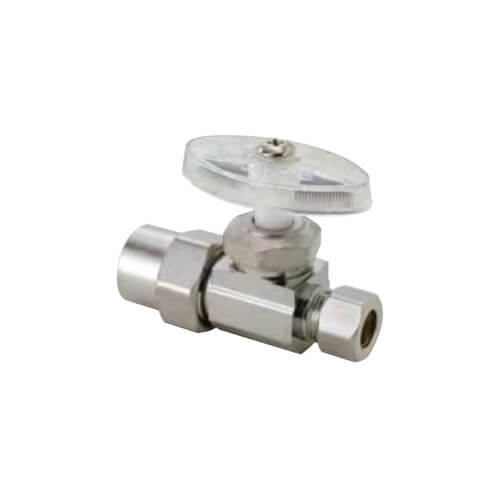 Main product image of 1/2" Nominal CPVC x 3/8" OD Compression Multi-Turn Straight Stop Valve (Rough Brass)