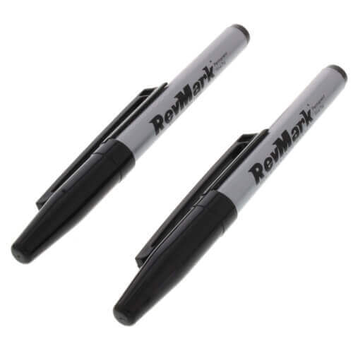 Industrial Standard Tip Black Permanent Marker w/ Patented Holster Cap (2 Pack)