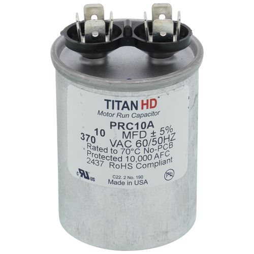 Main product image of 10 MFD Round Motor Run Capacitor (370V)