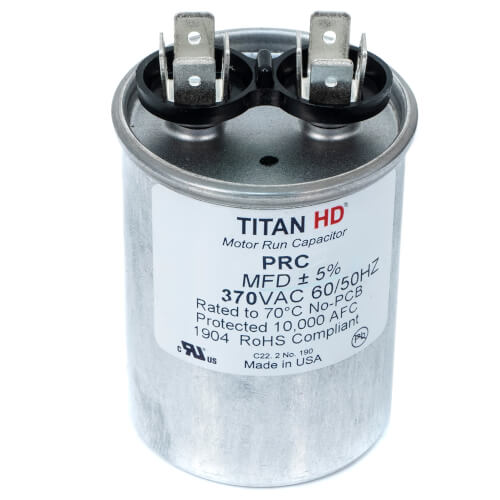 Main product image of 12.5 MFD Round Motor Run Capacitor (370V)
