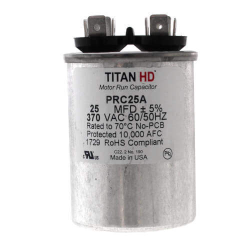 25 MFD Round Motor Run Capacitor (370V)