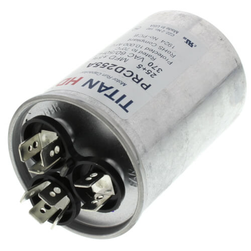 Main product image of 25/5 MFD Round Dual Motor Run Capacitor (370V)