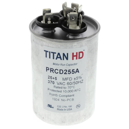 Main product image of 25/5 MFD Round Dual Motor Run Capacitor (370V)