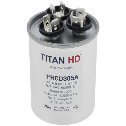 Main product image of 30/5 MFD Round Dual Motor Run Capacitor (370V)