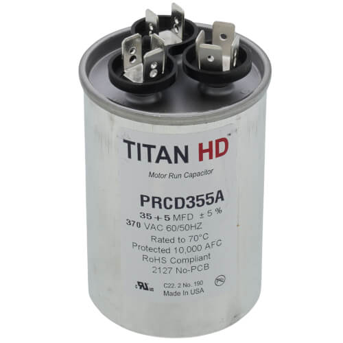 Main product image of 35/5 MFD Round Dual Motor Run Capacitor (370V)