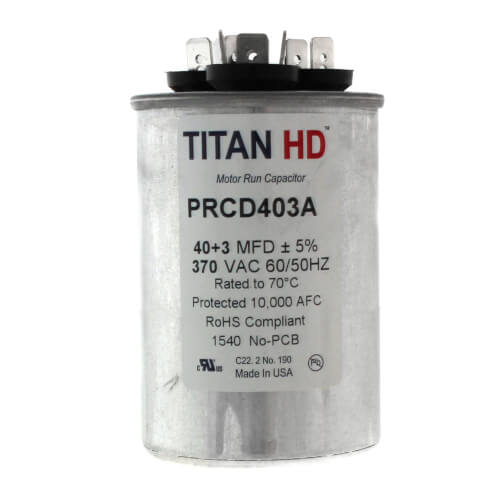 Main product image of 40/3 MFD Round Dual Motor Run Capacitor (370V)