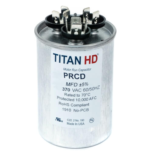 Main product image of 45/3 MFD Round Dual Motor Run Capacitor (370V)