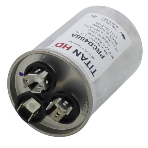 Main product image of 45/5 MFD Round Dual Motor Run Capacitor (370V)