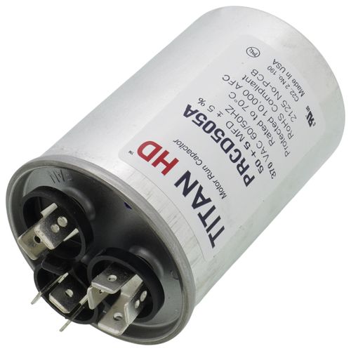 Main product image of 50/5 MFD Round Dual Motor Run Capacitor (370V)