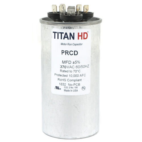 Main product image of 55/10 MFD Round Dual Motor Run Capacitor (370V)