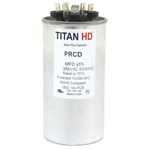 Main product image of 55/7.5 MFD Round Dual Motor Run Capacitor (370V)